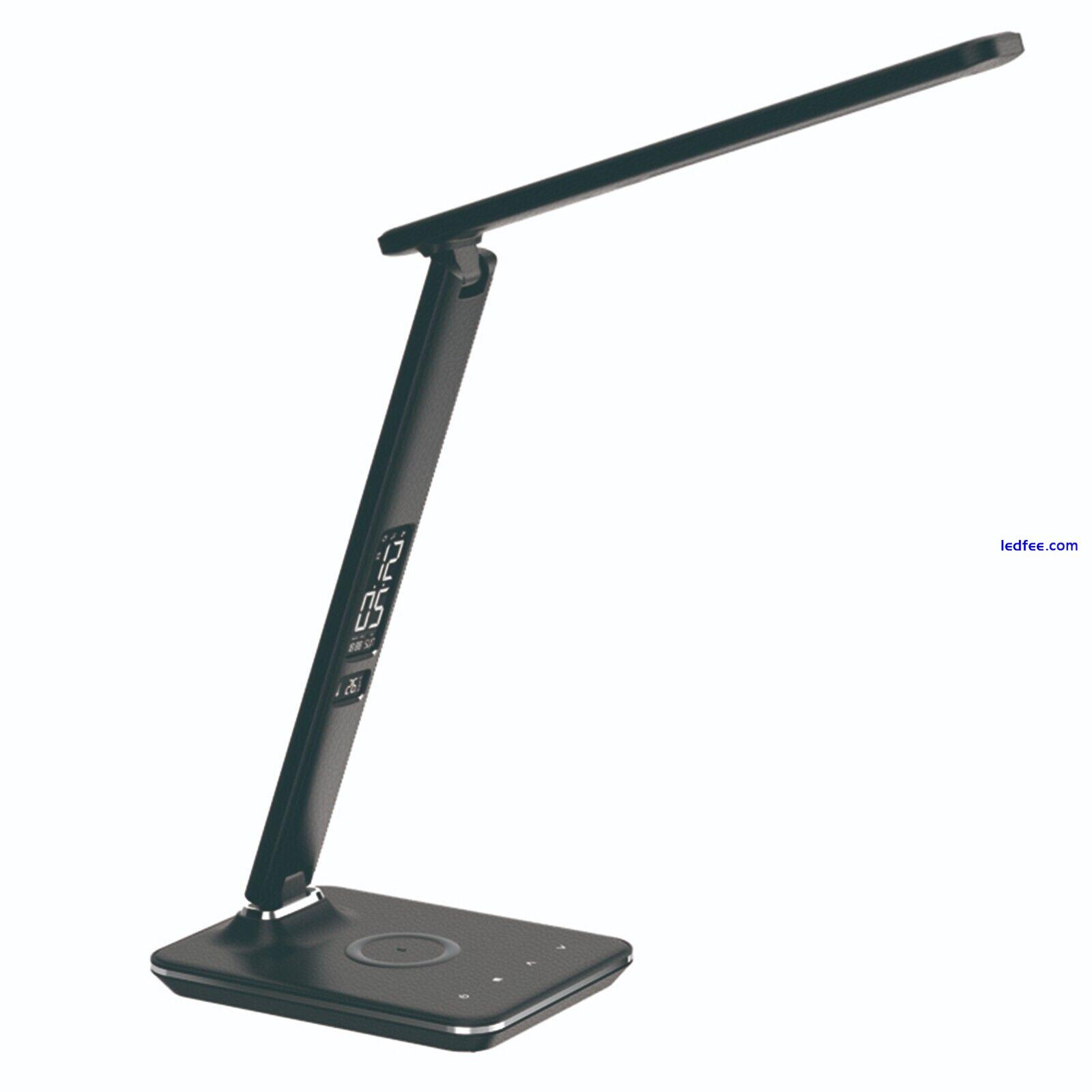 Groov-e ARES LED Desk Lamp with Wireless Charger Pad, Clock and Alarm Black 2 
