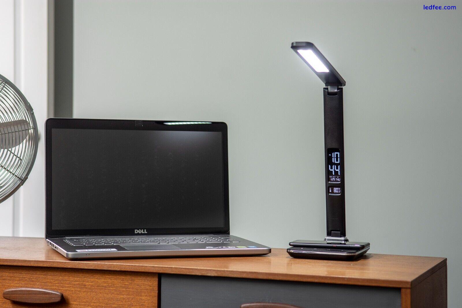 Groov-e ARES LED Desk Lamp with Wireless Charger Pad, Clock and Alarm Black 4 
