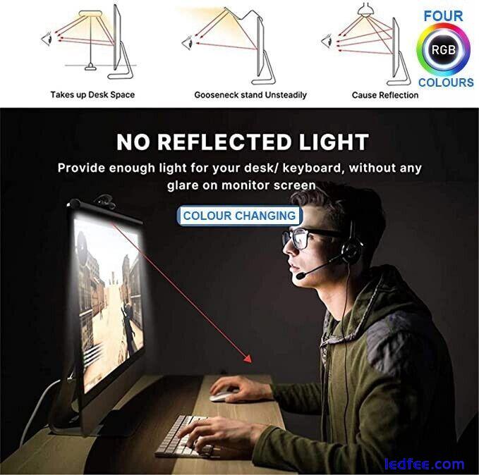 Computer Monitor Light Bar USB Screen Desk Lamp Reading Gaming LED RGB Dimmable 1 