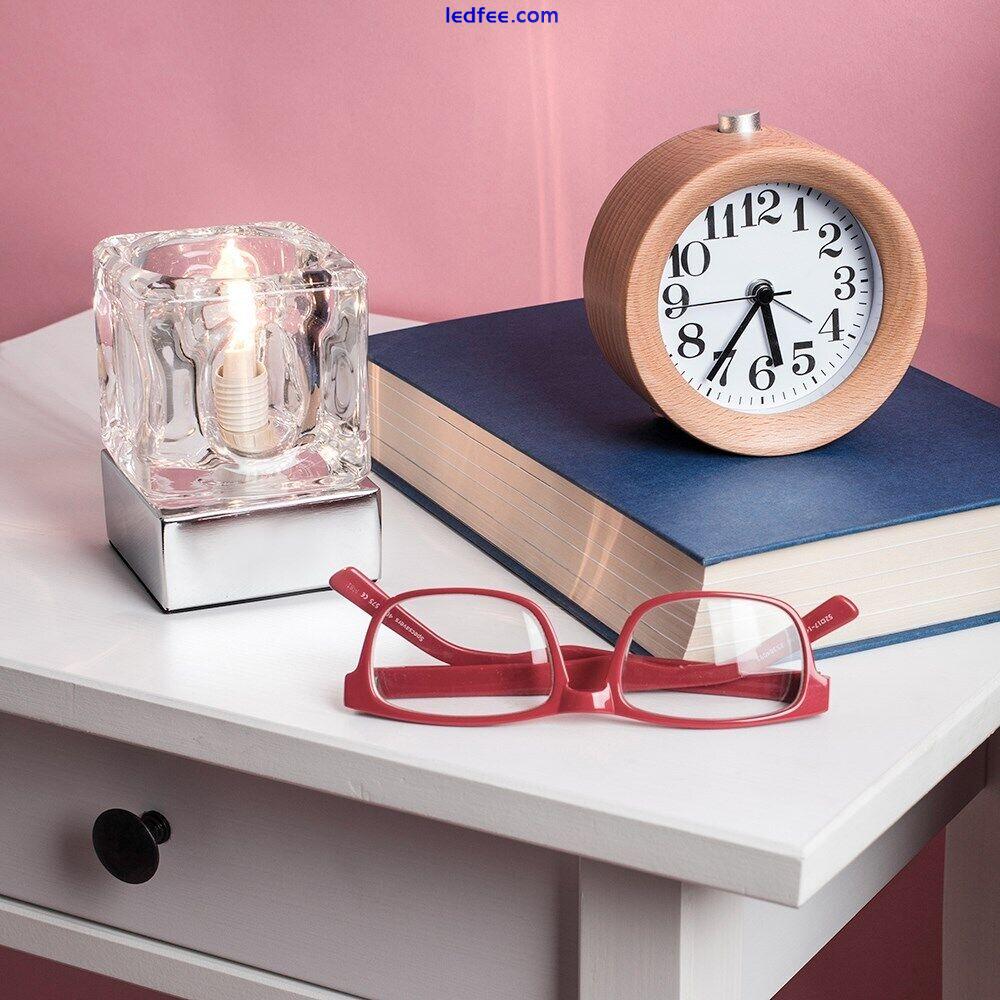 Glass Ice Cube Touch Dimmer Table Lamp Bedside Bedroom Study Office Desk Light 5 