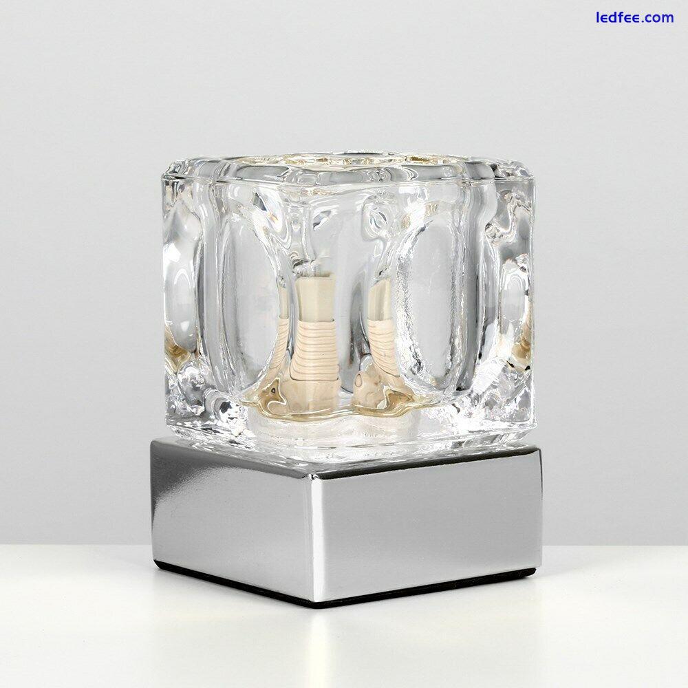 Glass Ice Cube Touch Dimmer Table Lamp Bedside Bedroom Study Office Desk Light 3 