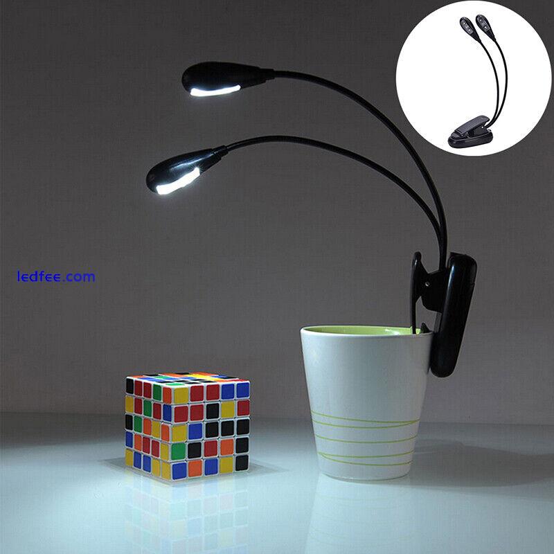 New 4 LED Dual Arm Clip-on Reading Study Desk Laptop Light Table book LamHF$6 5 