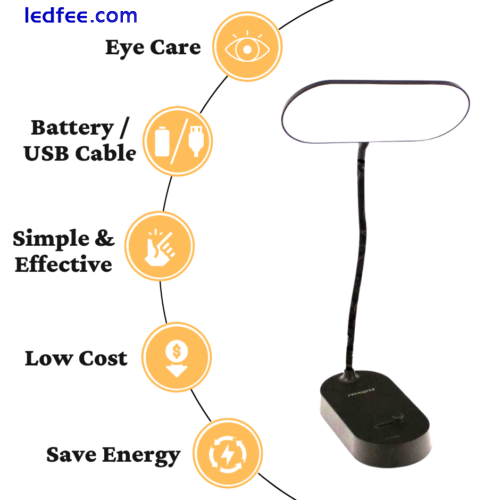 Table Bedside Reading Desk Lamp USB Rechargeable LED Study Night Light Home 3 