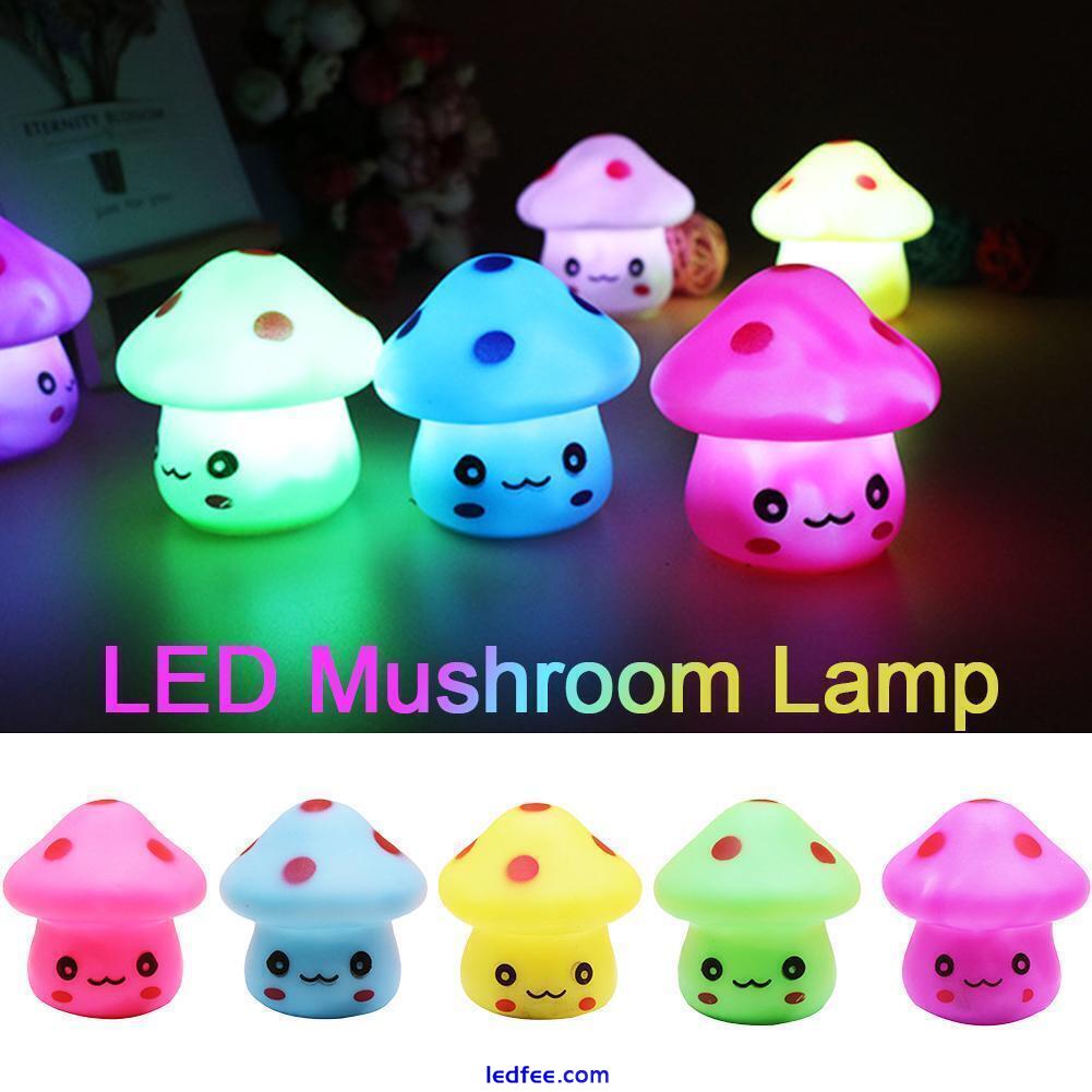 LED Night Light Colorful Mushroom Room Decor Lamp Baby Desk Lamp Night A 9CY6 0 