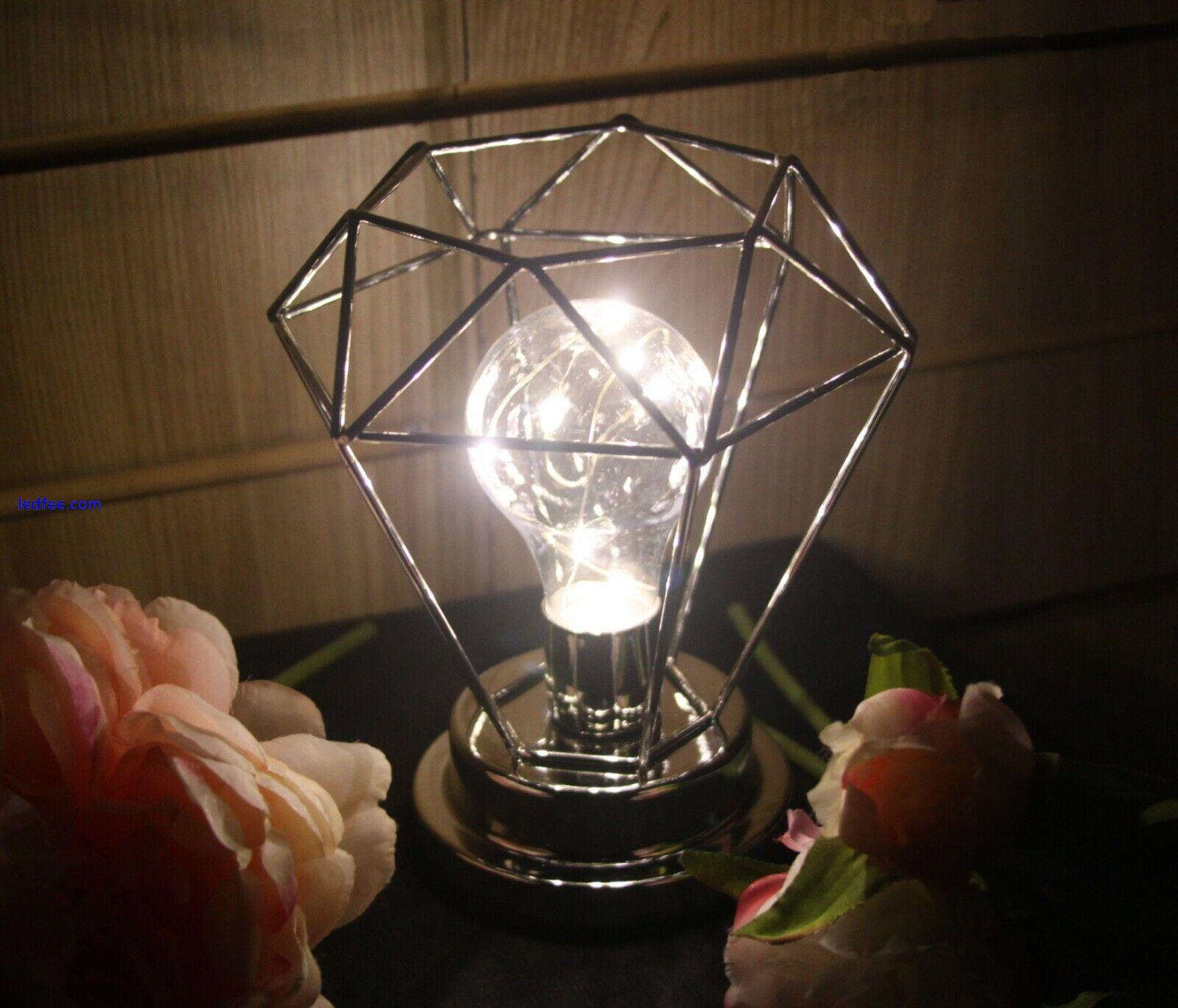 Battery Operated LED Desk Lamp Industrial Retro LightUp Bedside Lantern Home Han 4 