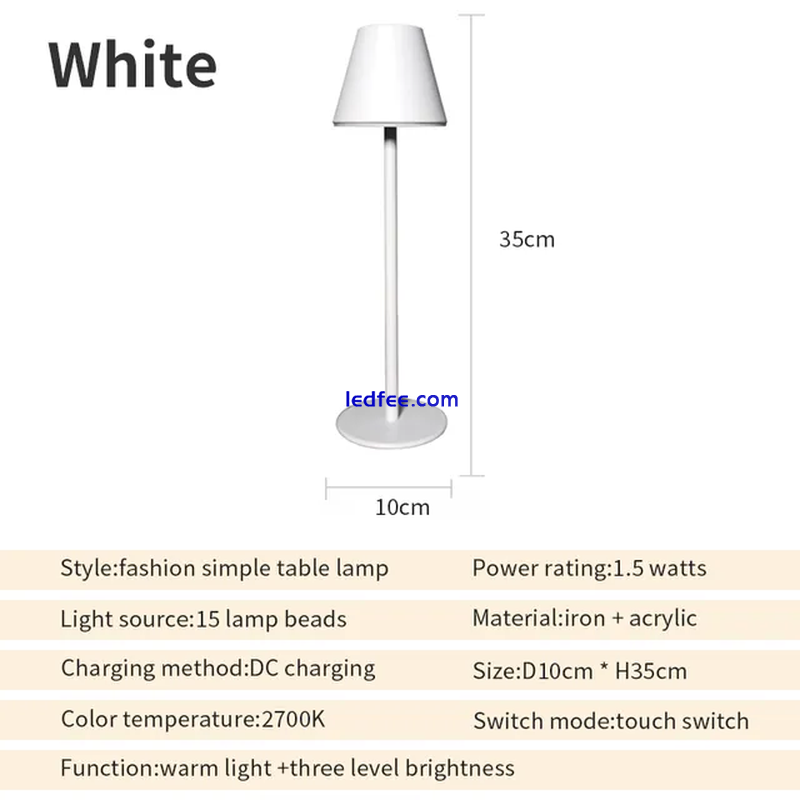 LED-Schreibtischlampe  Wiederaufladbar Touchfunktion USB-Ladeanschluss, kabellos 0 