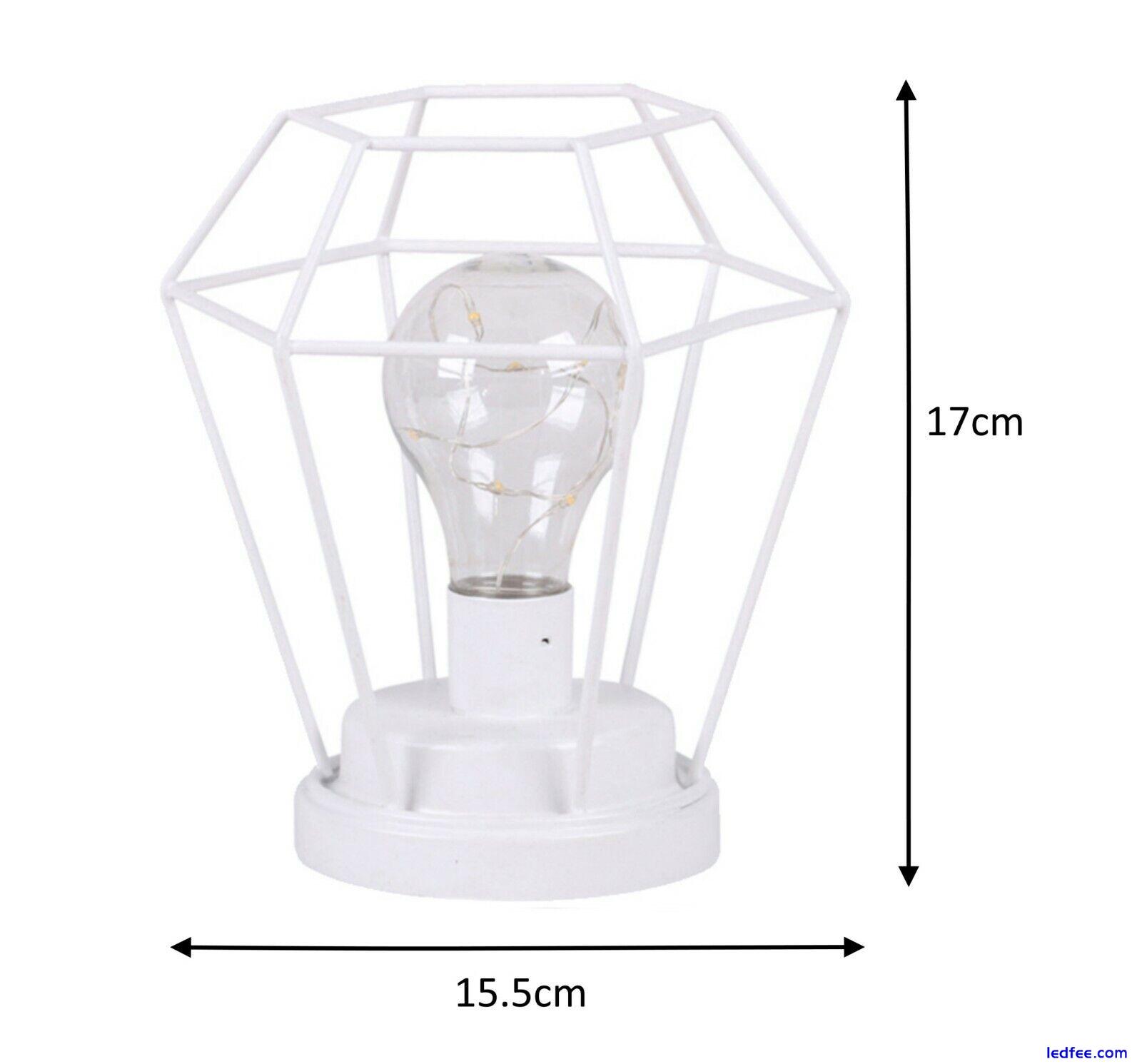 Battery Operated LED Desk Lamp Industrial Retro Light Up Bedside Lantern HomeMAT 5 