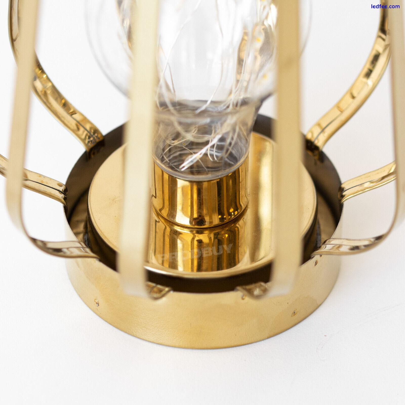 LED Battery Operated Gold Decorative Table Lamp 17cm Mood Light Desk Lantern 2 