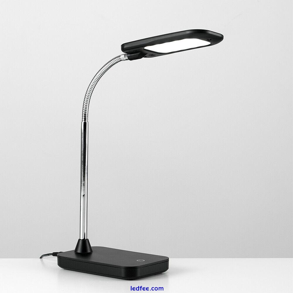 Dimmable Task Lamp LED Black Adjustable Chrome Touch Light Reading Office Desk 1 