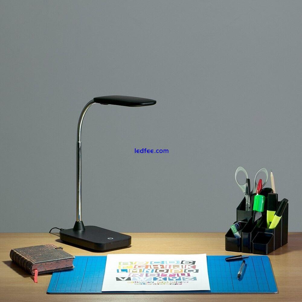 Dimmable Task Lamp LED Black Adjustable Chrome Touch Light Reading Office Desk 3 