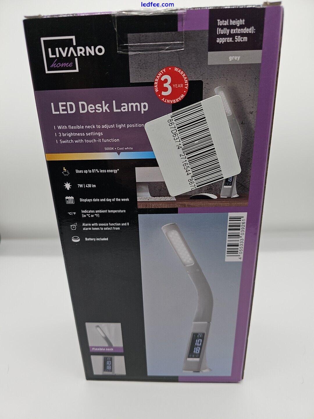 Home LED Desk Lamp Livarno  (Grey) flexible neck to adjust light position New 1 