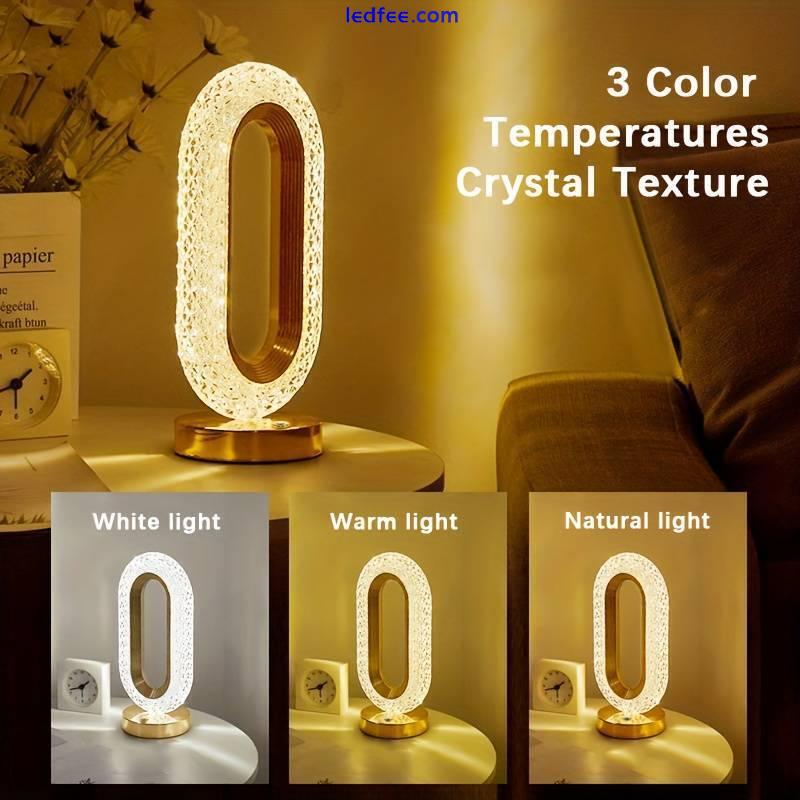 Table Lamp Crystal Night Light Touch Control USB Rechargeable Bedside Lamp Decor 4 