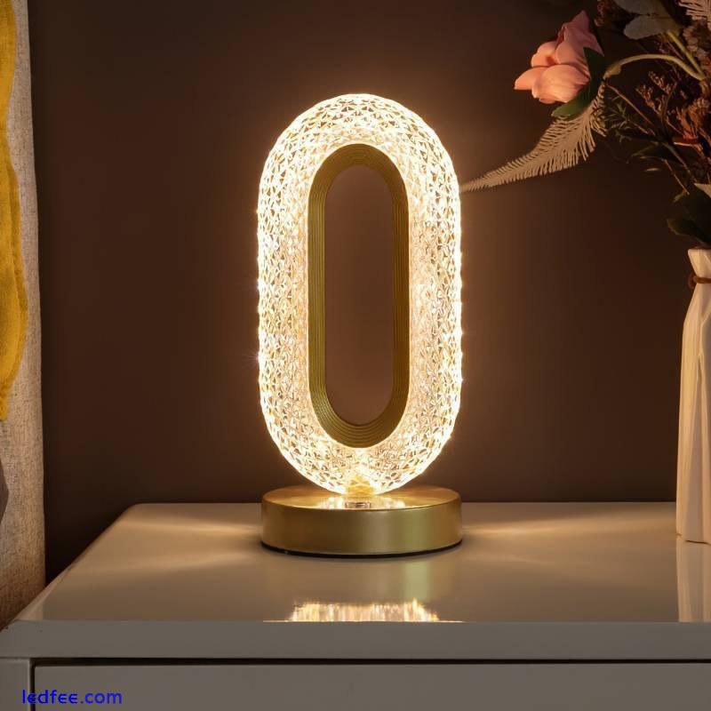 Table Lamp Crystal Night Light Touch Control USB Rechargeable Bedside Lamp Decor 5 