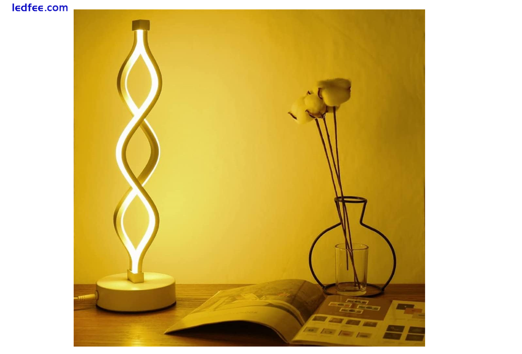 Table Desk Lamp LED Spiral Light Bedside Curved Bedroom Home Light Warm White 0 