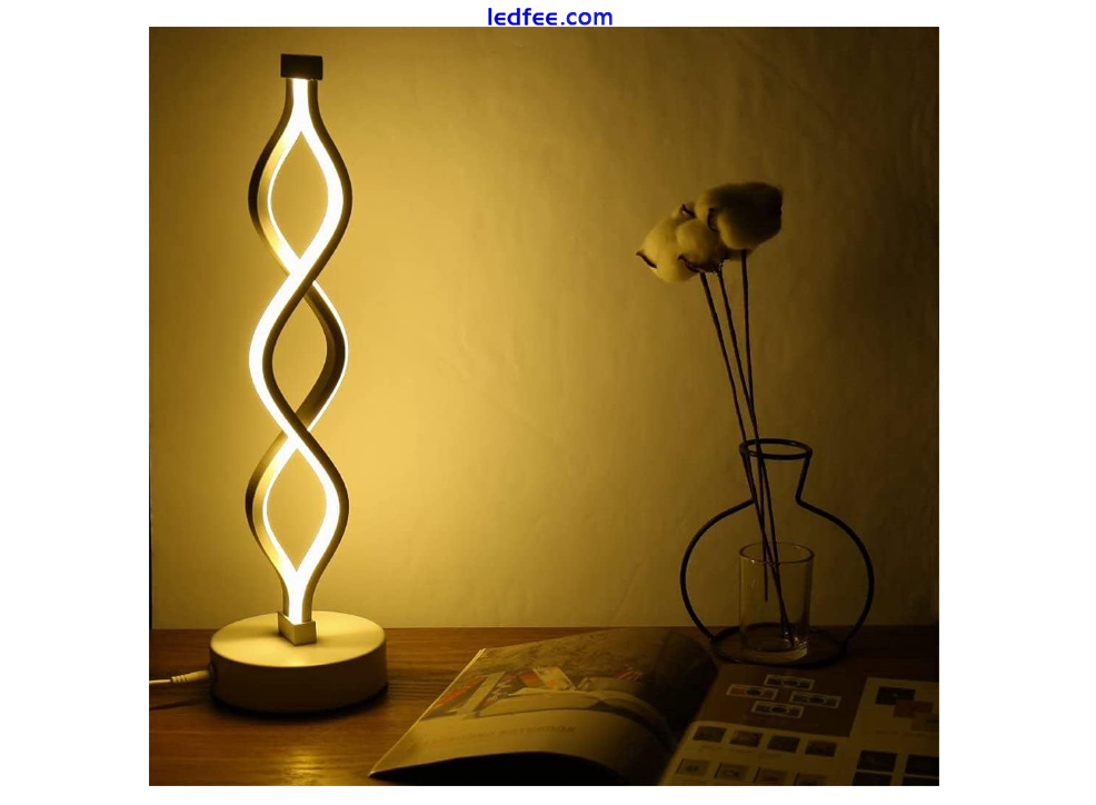 Table Desk Lamp LED Spiral Light Bedside Curved Bedroom Home Light Warm White 1 