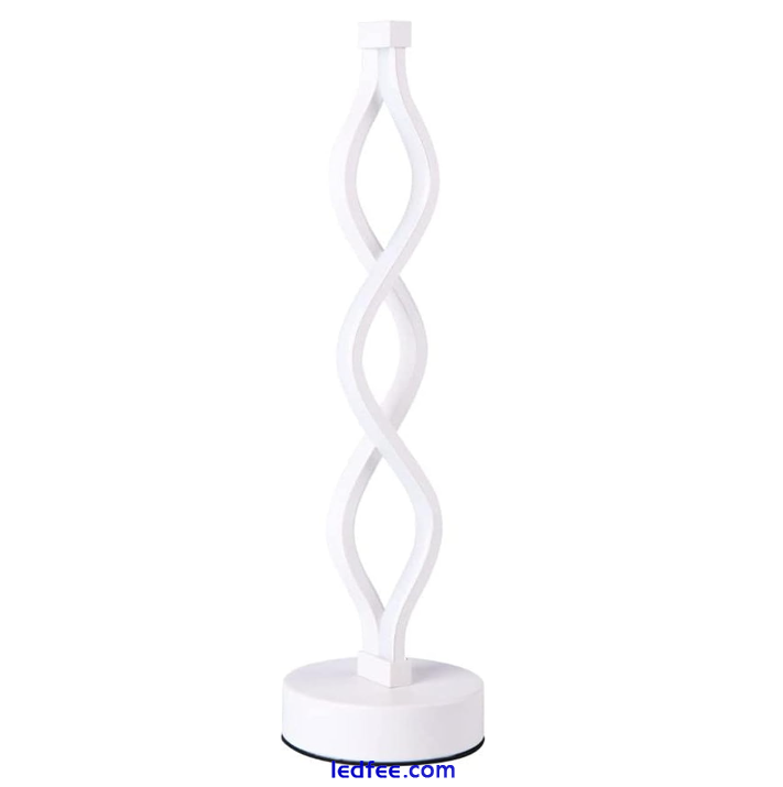 Table Desk Lamp LED Spiral Light Bedside Curved Bedroom Home Light Warm White 2 