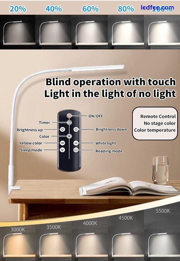 Desk Lamp LED USB Power Eye-Care Swing Arm Lamp Flexible Gooseneck Clamp,Dimmabl 0 