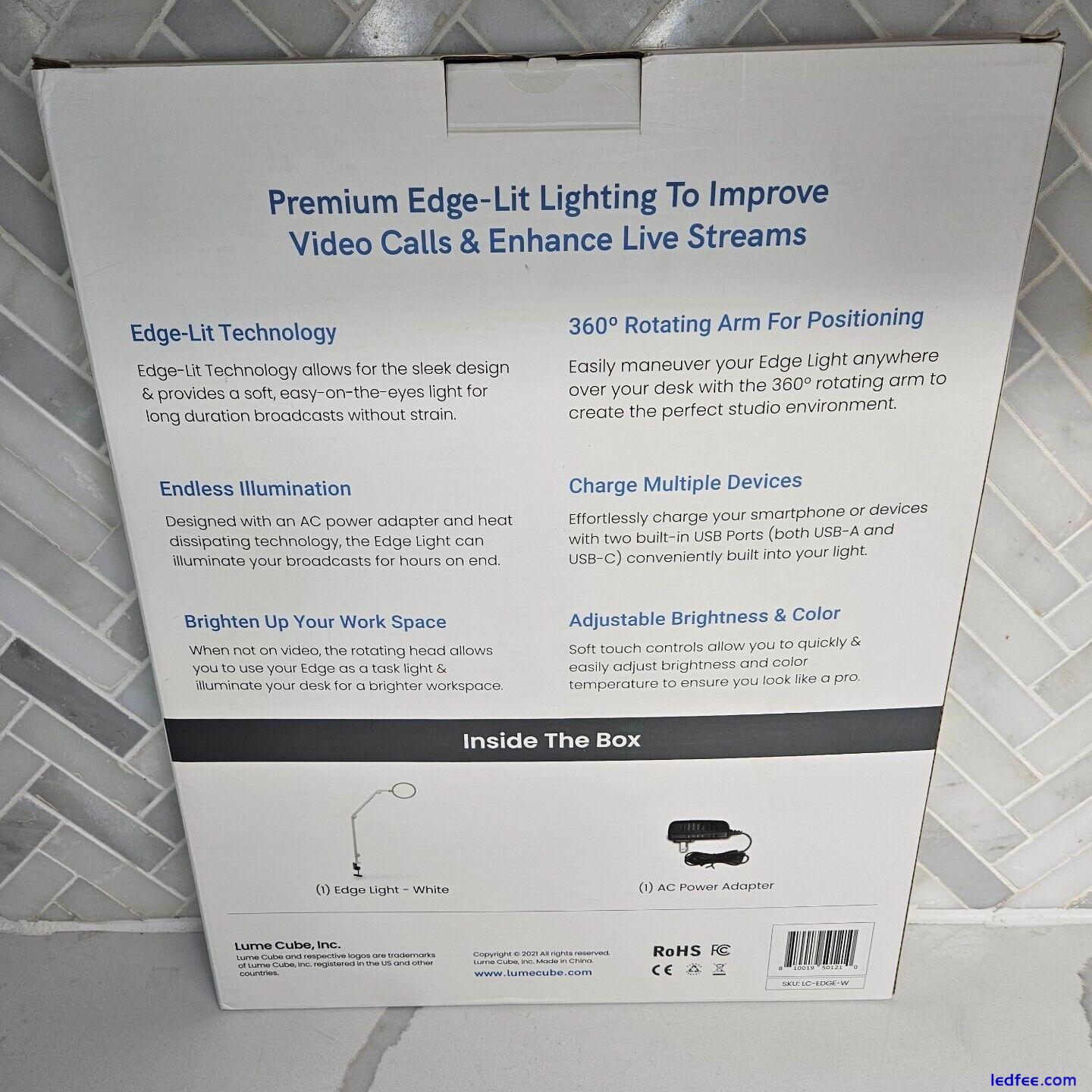 Lumecube Edge LED Desk Lamp White | Dimmable Office Desk Light with USB | NEW 1 