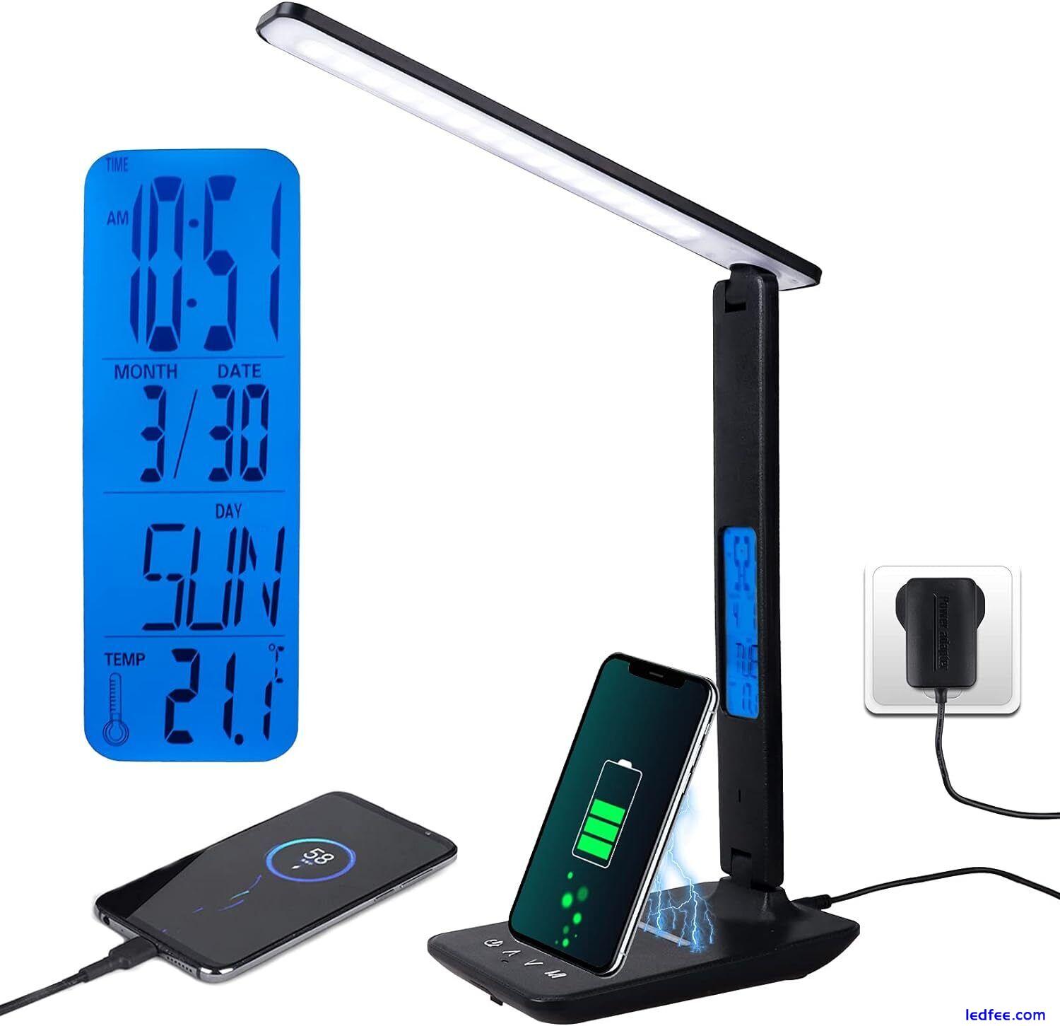 LED Desk Lamp with 10W Wireless Charger, USB Charging, Touch Control Table Lamp 5 