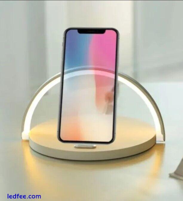 Touch Table Desk Lamp Bedside LED Light with Wireless Charger 3 Brightness Level 1 