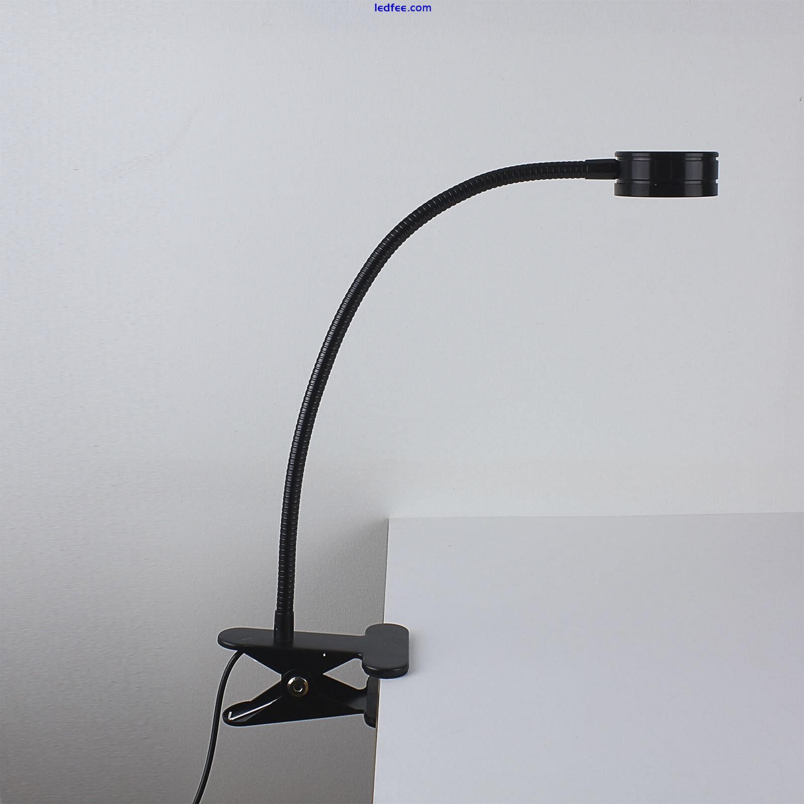 Modern Adjustable Clamp Clip On LED Reading USB Table Desk Lamp Black Chrome 3 