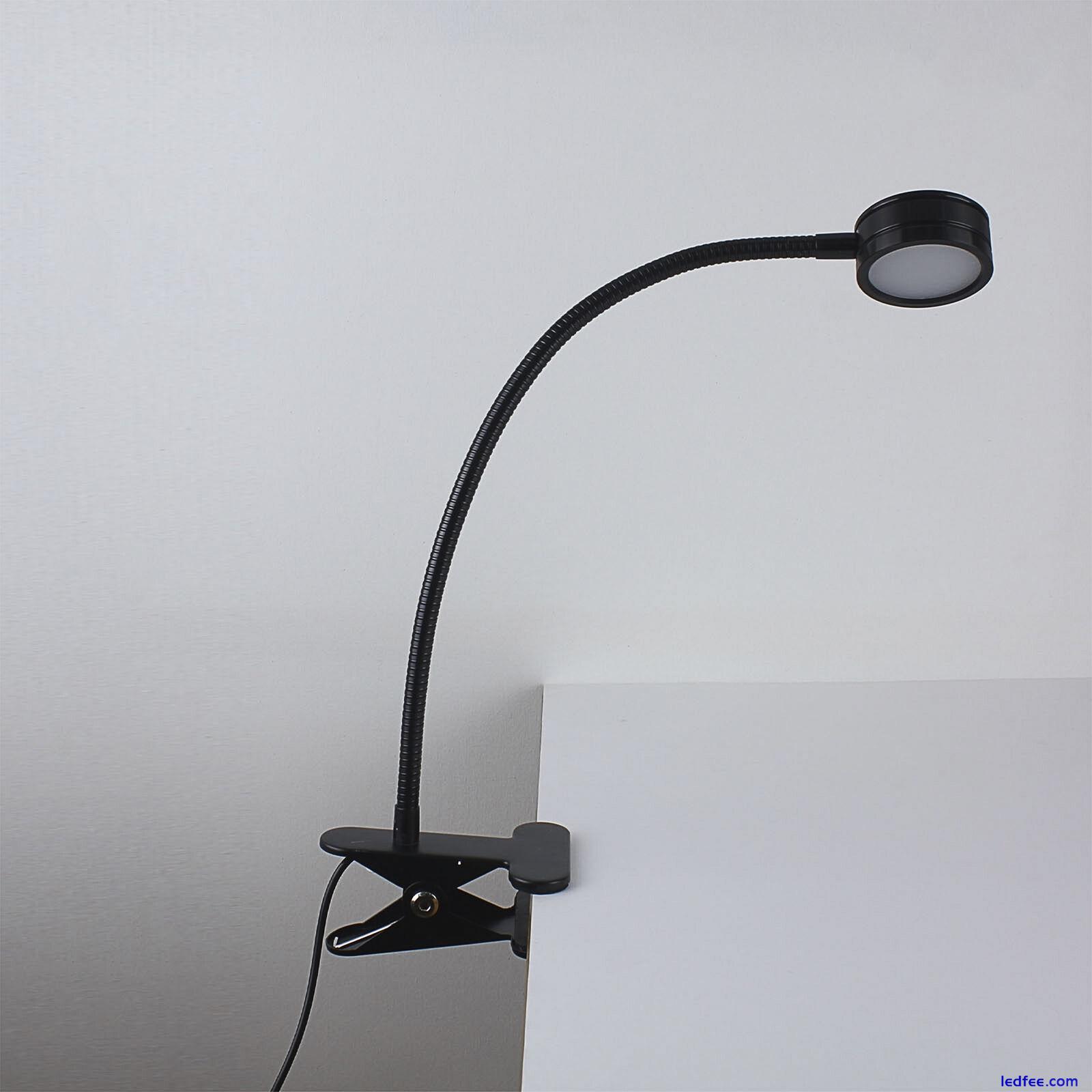 Modern Adjustable Clamp Clip On LED Reading USB Table Desk Lamp Black Chrome 4 