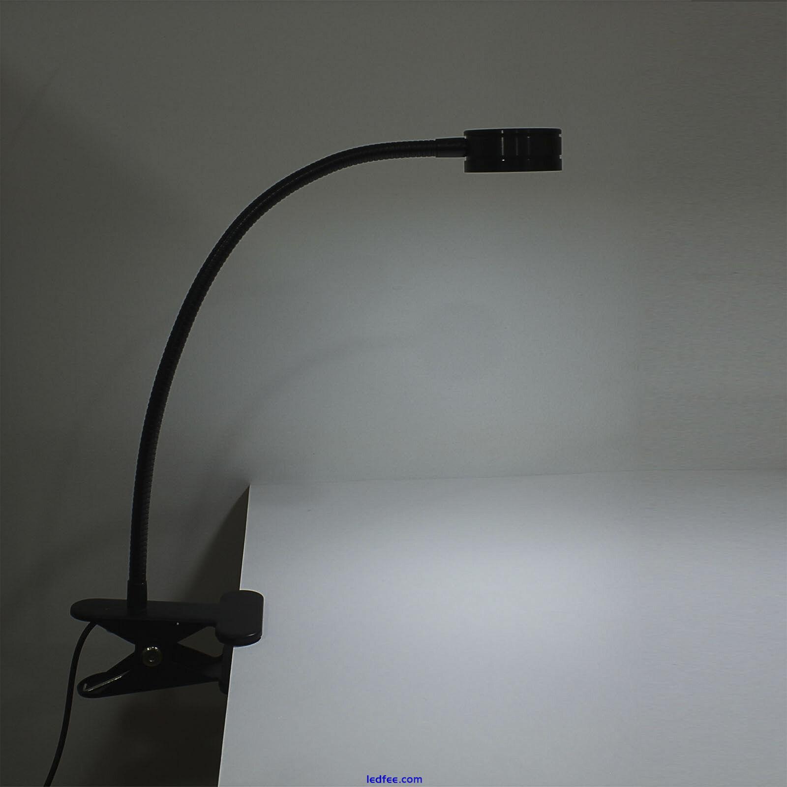 Modern Adjustable Clamp Clip On LED Reading USB Table Desk Lamp Black Chrome 0 