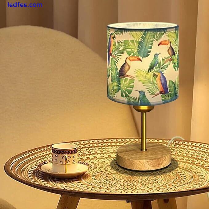 Bedside Table Lamp Desk Task Light Lampshade LED Bulb Lighting USB Dimmable 3 