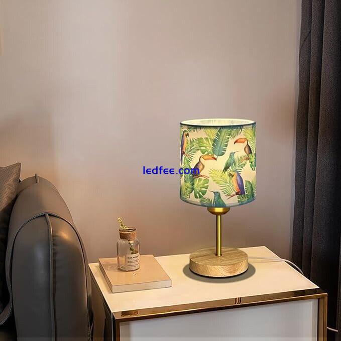 Bedside Table Lamp Desk Task Light Lampshade LED Bulb Lighting USB Dimmable 4 