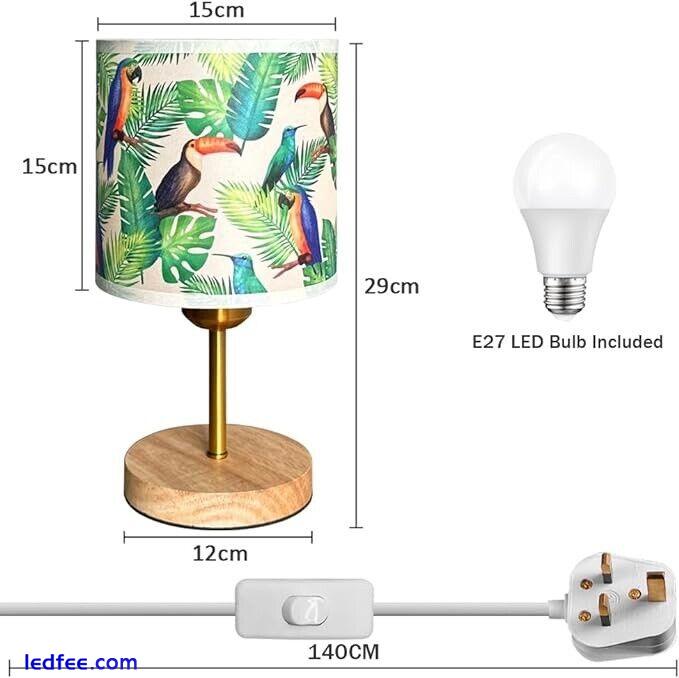 Bedside Table Lamp Desk Task Light Lampshade LED Bulb Lighting USB Dimmable 0 