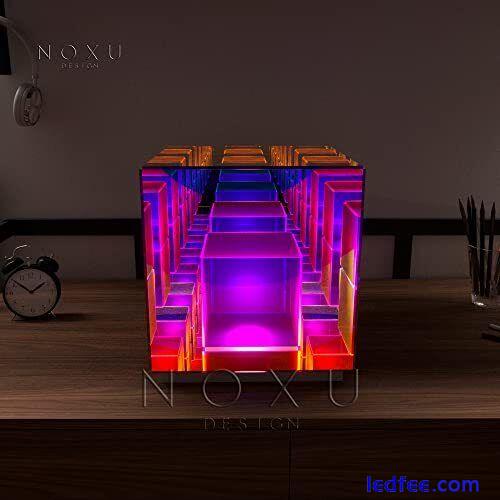 Desk Lamp Dichroic Décor Infinite Effect LED Polychromatic Cube Table Light 3 