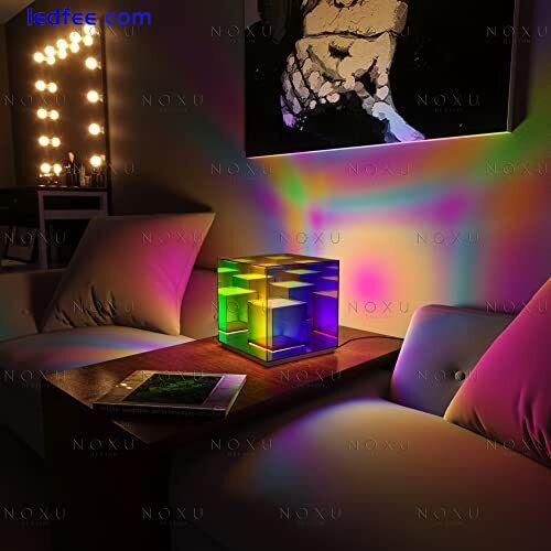 Desk Lamp Dichroic Décor Infinite Effect LED Polychromatic Cube Table Light 1 