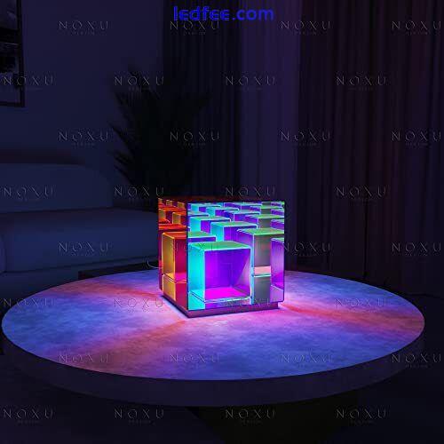 Desk Lamp Dichroic Décor Infinite Effect LED Polychromatic Cube Table Light 0 