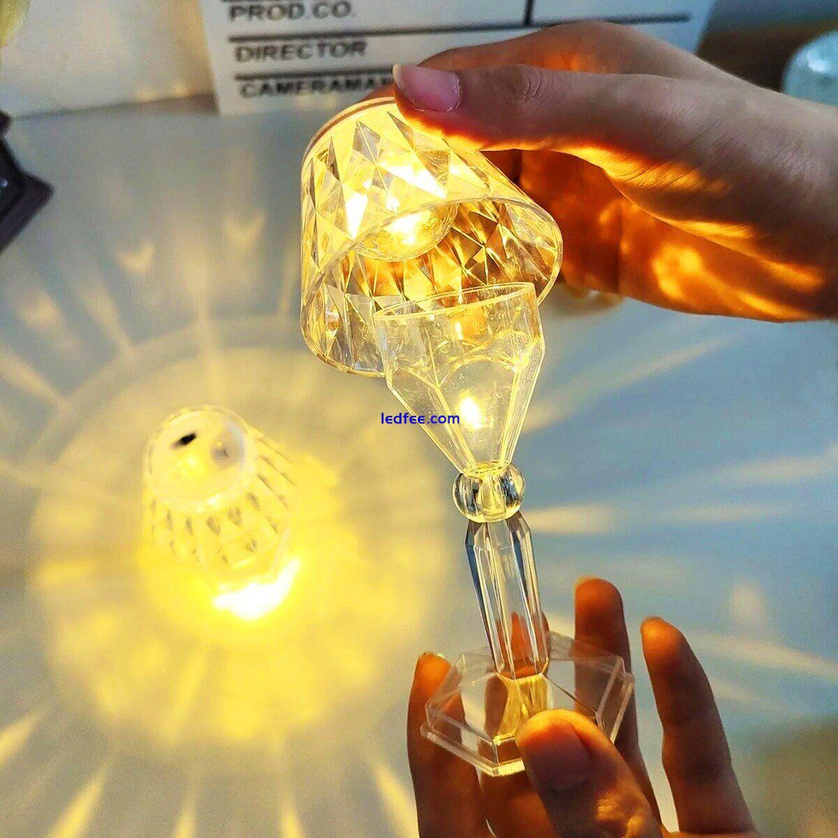 Mini LED Crystal Table Desk Lamp Rose Light Diamond Atmosphere Night Lights New 2 