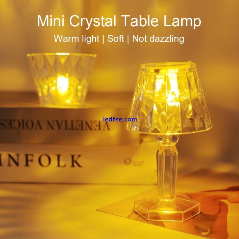 Mini LED Crystal Table Desk Lamp Rose Light Diamond Atmosphere Night Lights New 0 