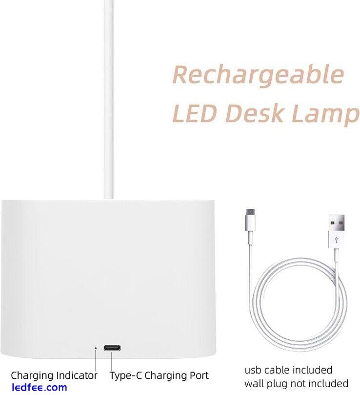 LED Desk Lamp Eye-Caring Table Night Light USB Phone & Dual Pen Holder White 2 