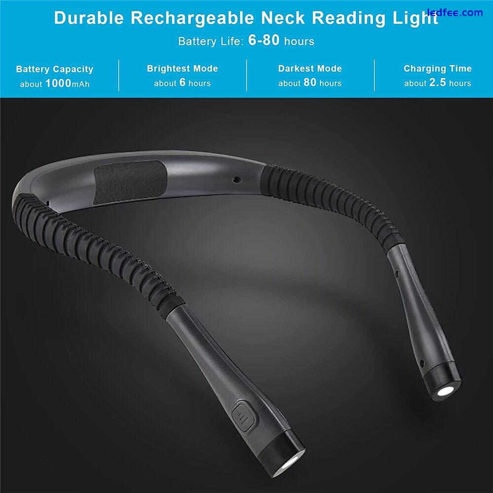 USB Rechargeable LED Neck Light Book Light for Reading in Bed Crafting Camping 2 