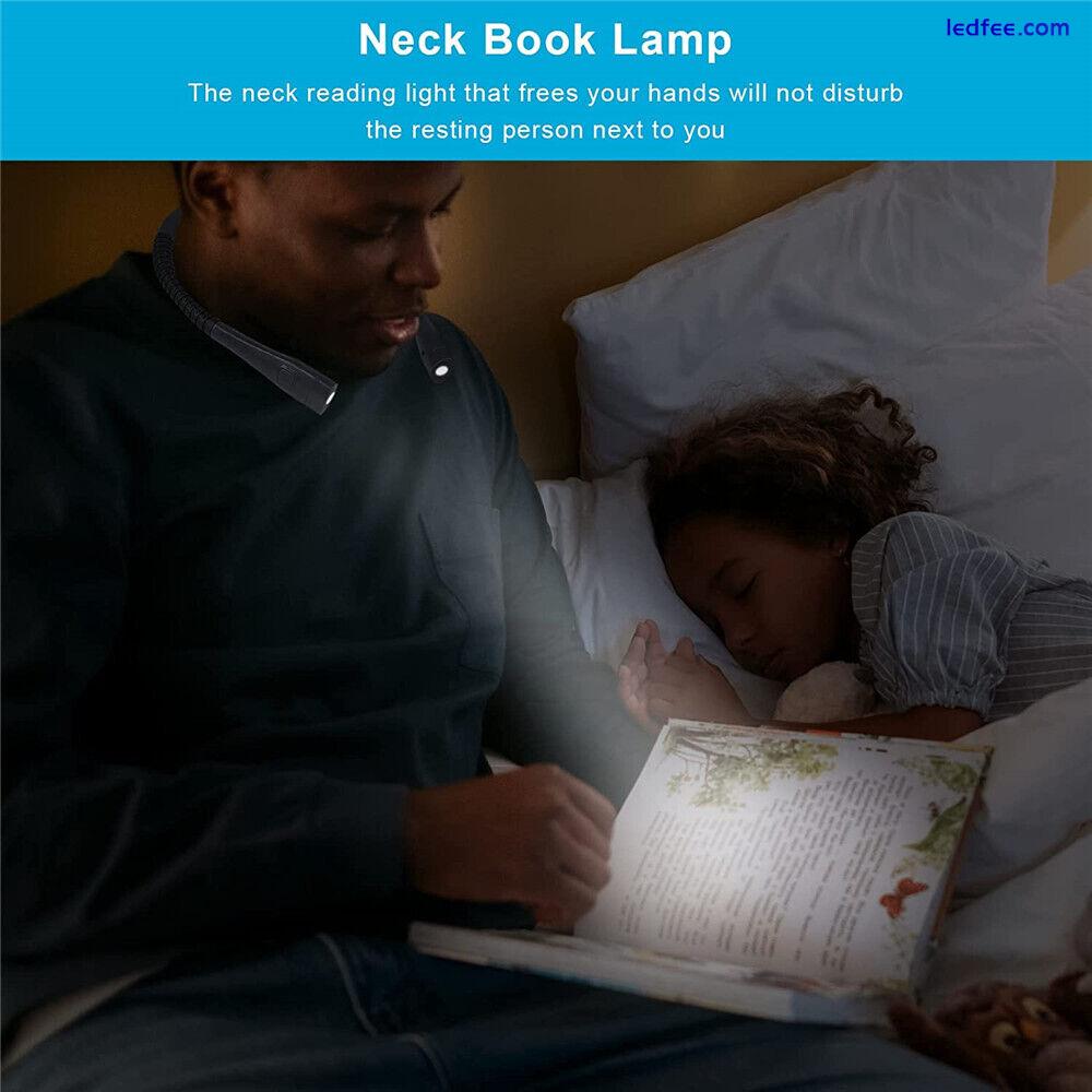 USB Rechargeable LED Neck Light Book Light for Reading in Bed Crafting Camping 1 