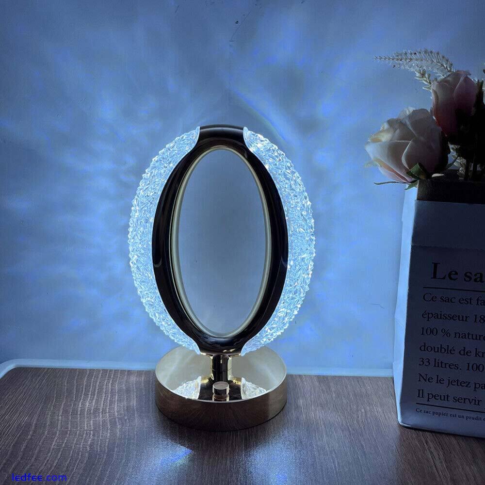 USB LED Crystal Table Lamp Touch Dimmable Bedside Night Light Bedroom Decor Gift 0 