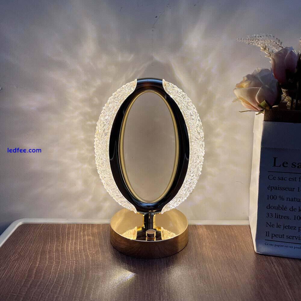 USB LED Crystal Table Lamp Touch Dimmable Bedside Night Light Bedroom Decor Gift 1 