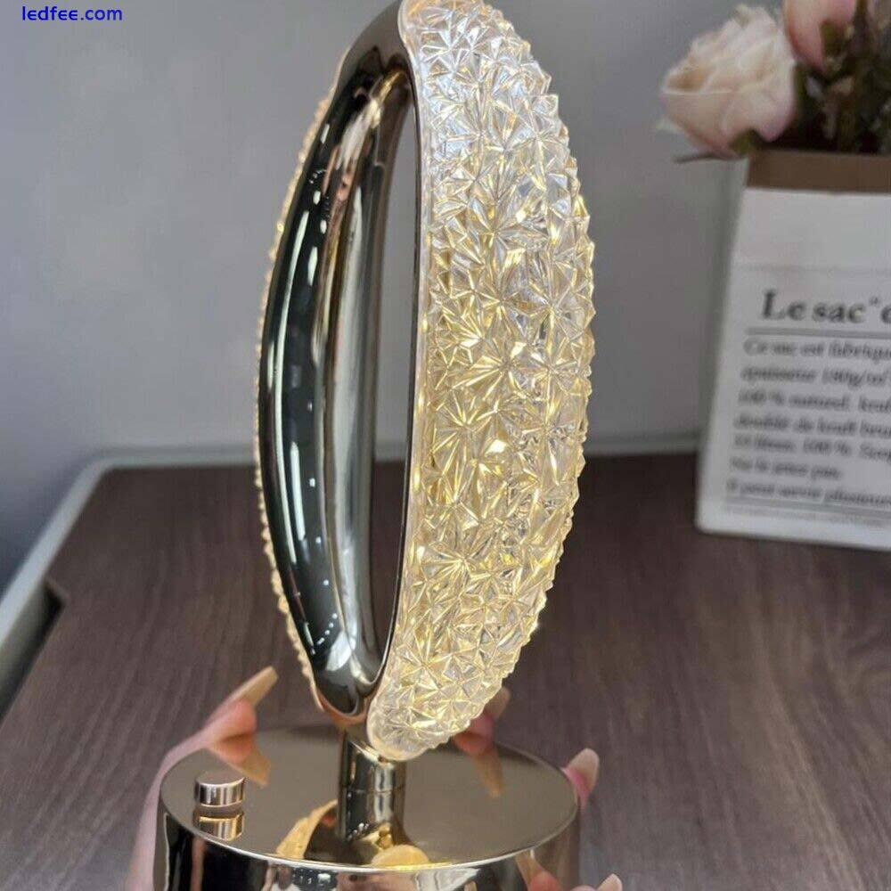 USB LED Crystal Table Lamp Touch Dimmable Bedside Night Light Bedroom Decor Gift 3 