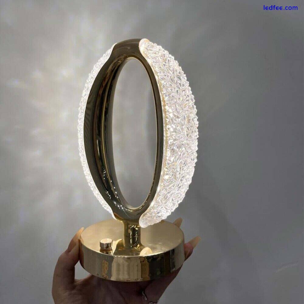 USB LED Crystal Table Lamp Touch Dimmable Bedside Night Light Bedroom Decor Gift 5 