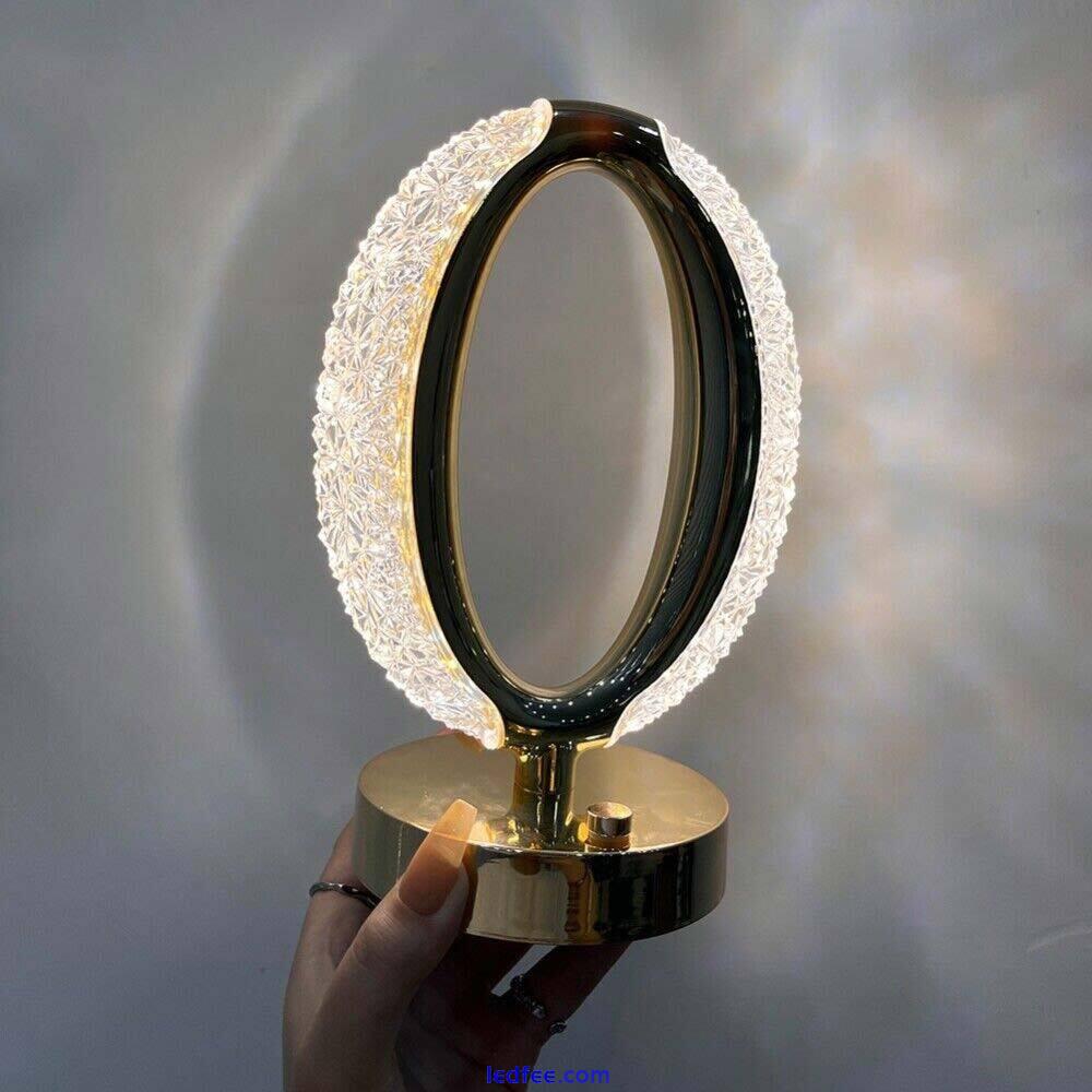 USB LED Crystal Table Lamp Touch Dimmable Bedside Night Light Bedroom Decor Gift 4 