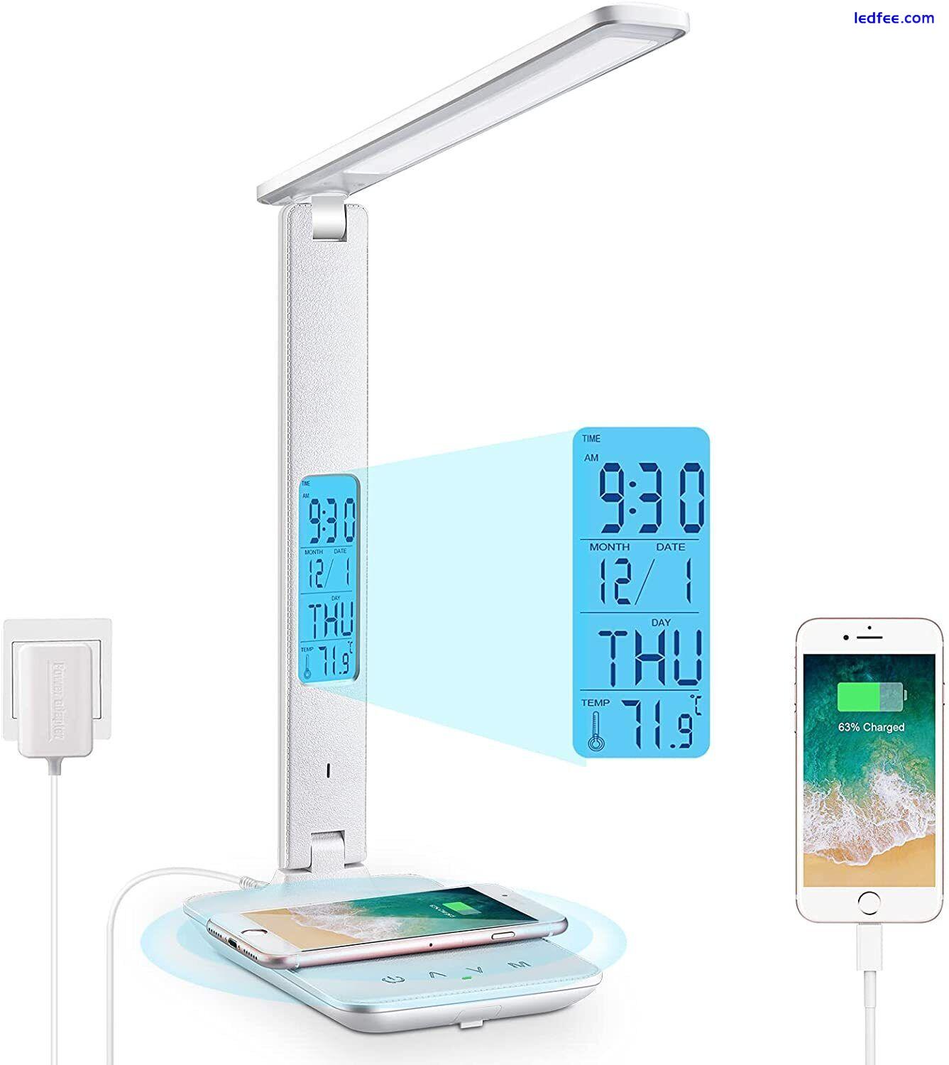 Dimmable LED Desk Light Touch Sensor Table Bedside Reading Lamp USB Rechargeable 3 