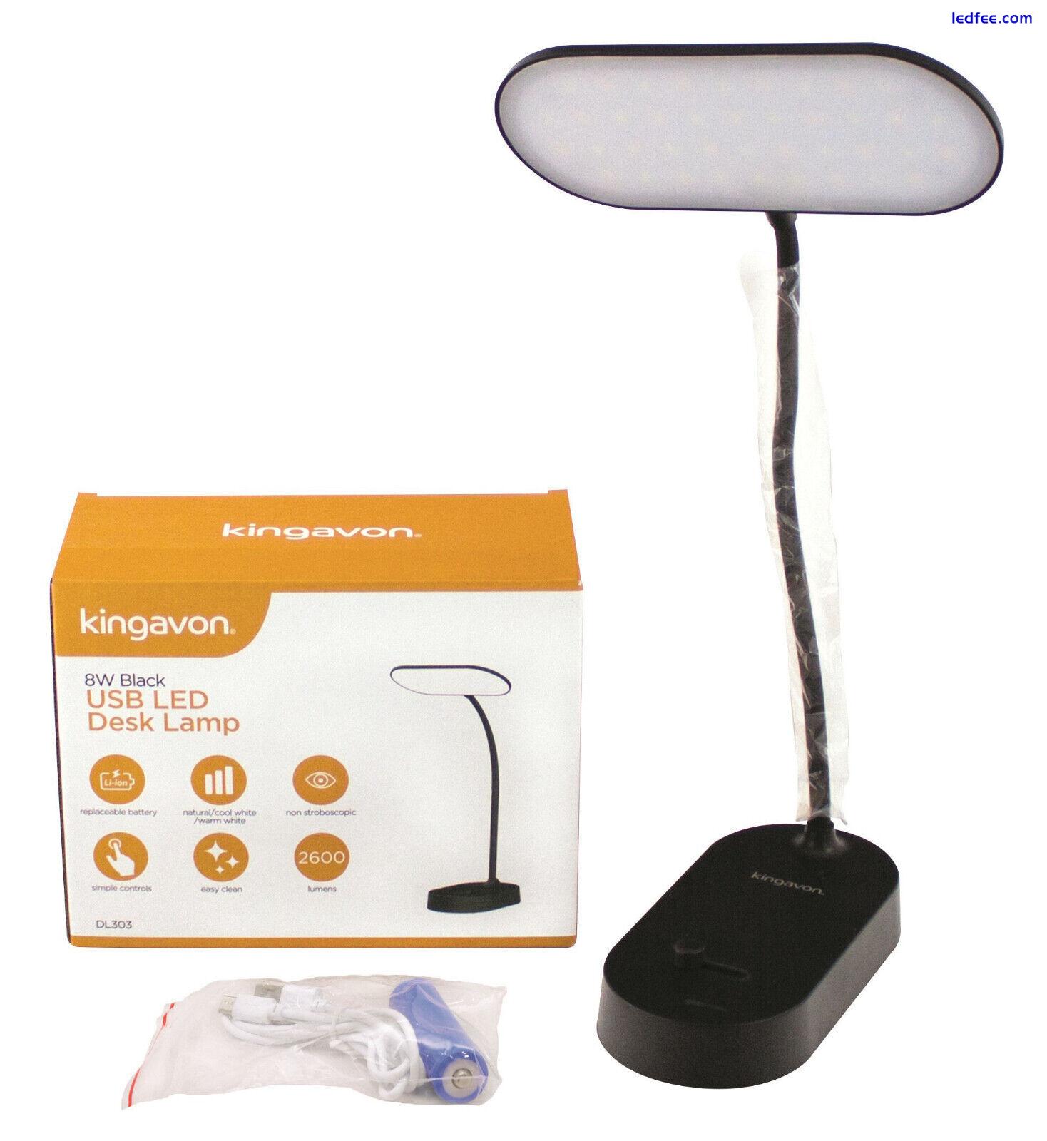 Desk Lamp LED USB Rechargeable Adjustable Bright Table Reading Light Black 0 