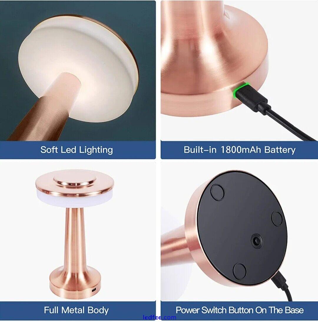 LED Desk Table Bedside Night Lamp Rechargeable Copper / 7 Day Delivery 2 