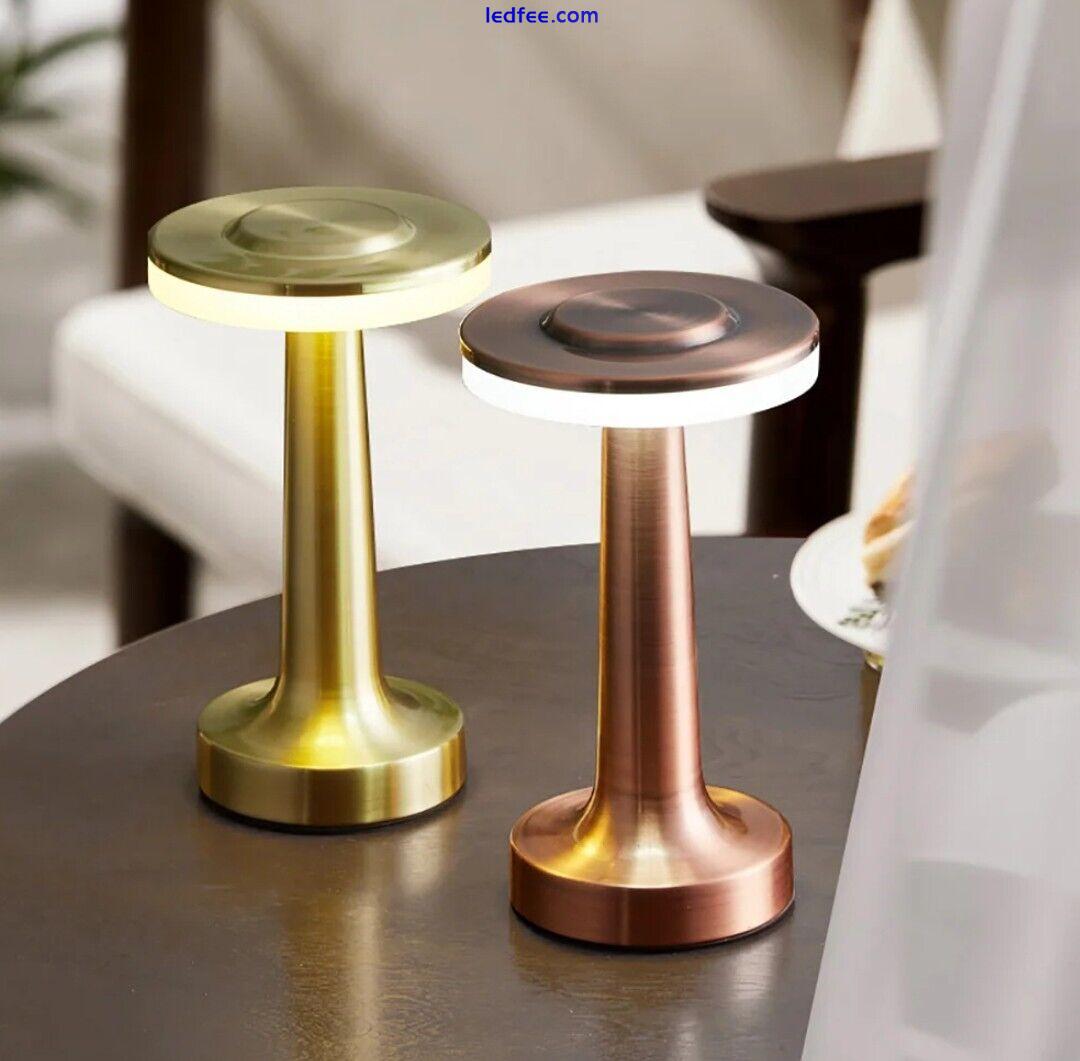 LED Desk Table Bedside Night Lamp Rechargeable Gold / 7 Day Delivery 5 