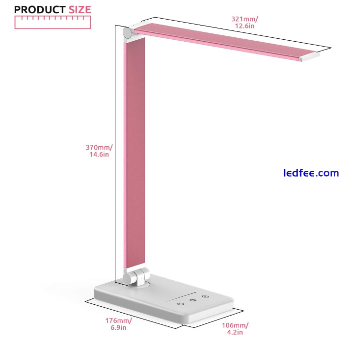 Dimmable LED Table and Desk Lamp with USB for Charging Smartphones 1 