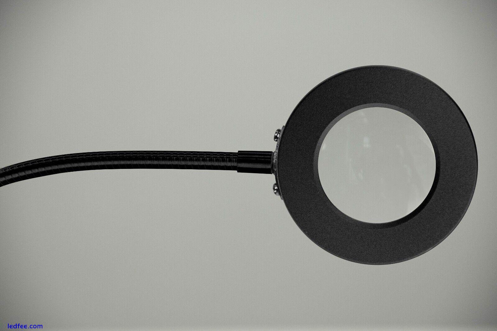 USB Black Clip LED Magnifier Flexi Light. 961114B Craft/Reading Desk Table Lamp 1 