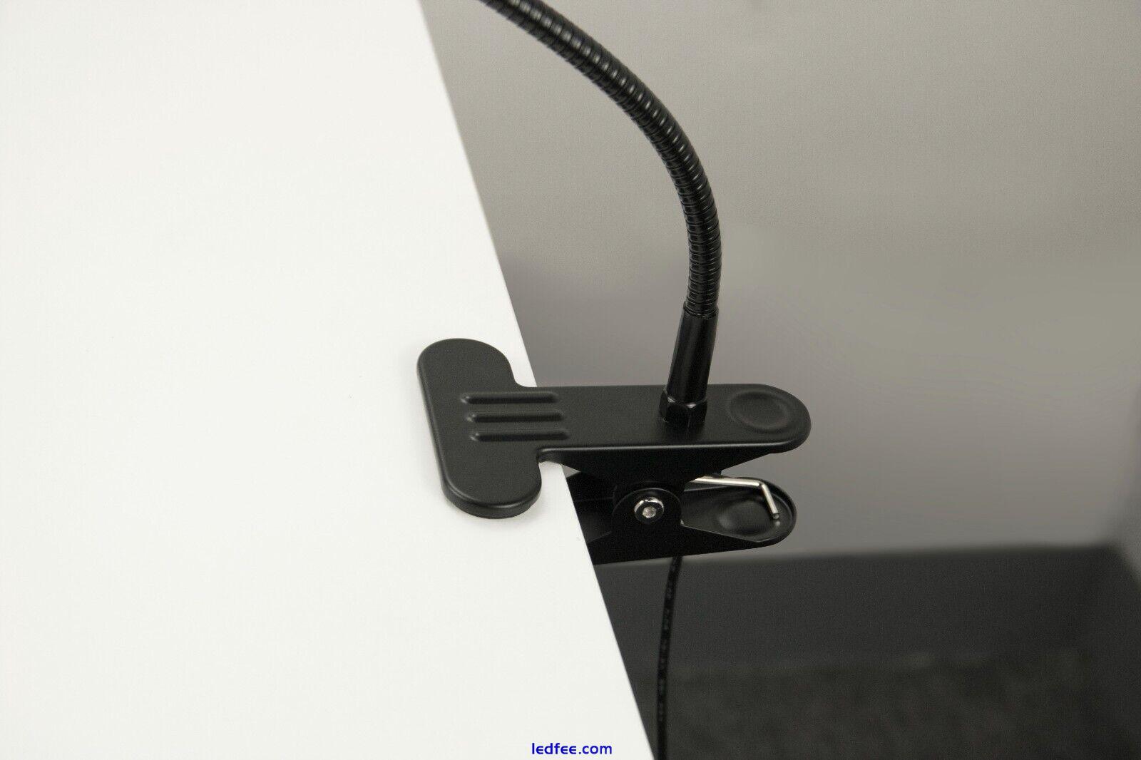 USB Black Clip LED Magnifier Flexi Light. 961114B Craft/Reading Desk Table Lamp 3 